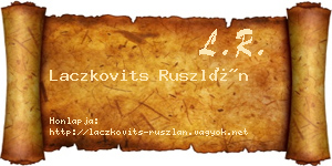 Laczkovits Ruszlán névjegykártya